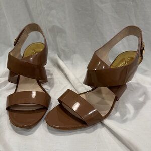 MICHAEL Michael Kors Joselle open-toe patent leather stiletto heel sandal